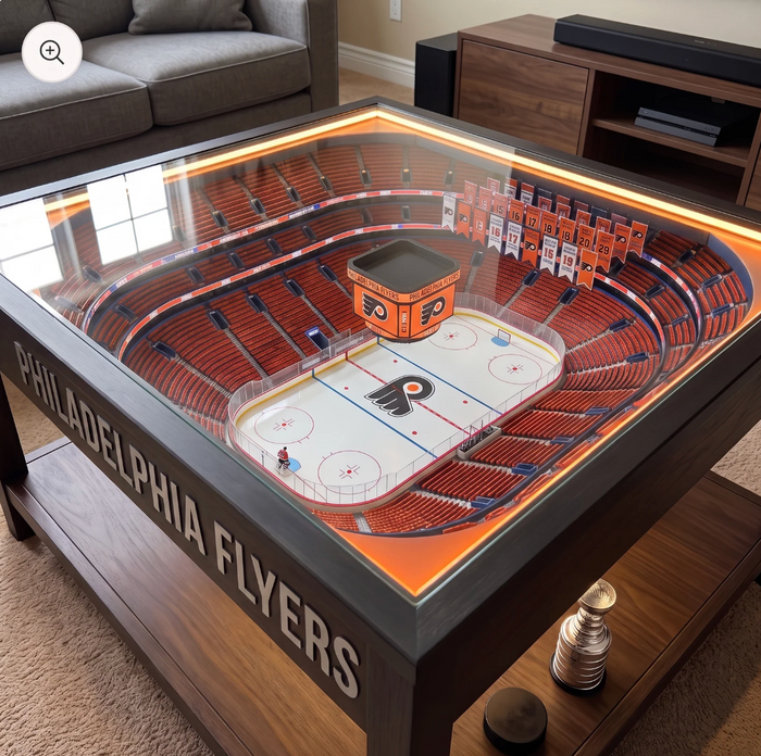 Arena Table LED Hockey Rink Coffee Table - Philadelphia Flyers