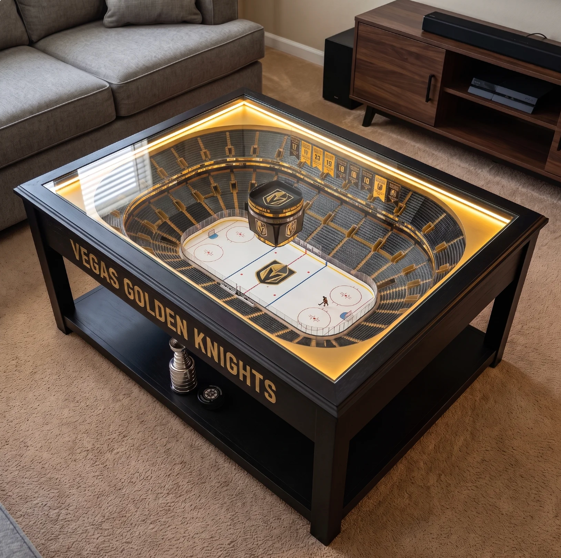 Arena Table LED Hockey Rink Coffee Table - Vegas Golden Knights