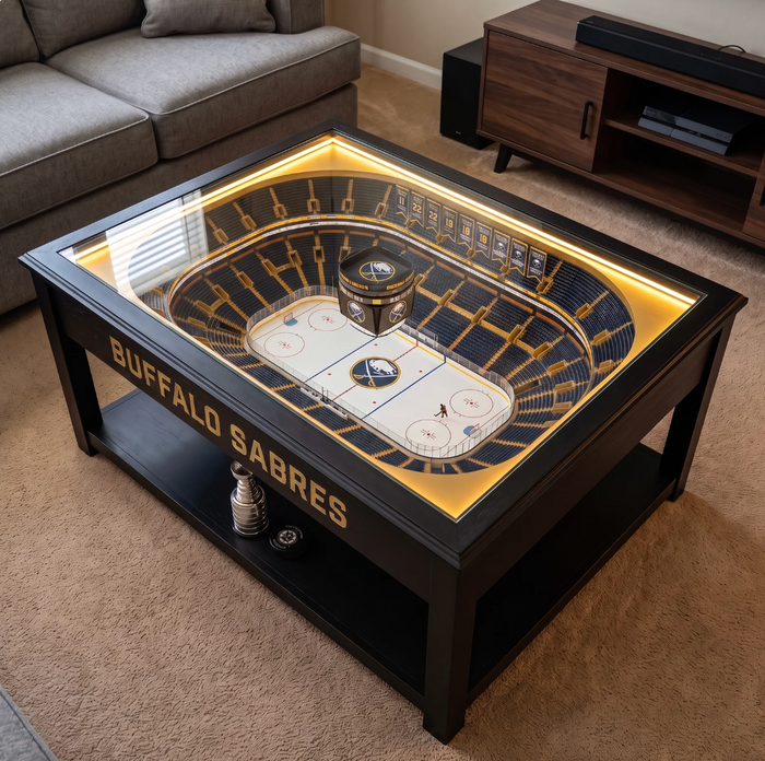 Arena Table LED Hockey Rink Coffee Table - Buffalo Sabres