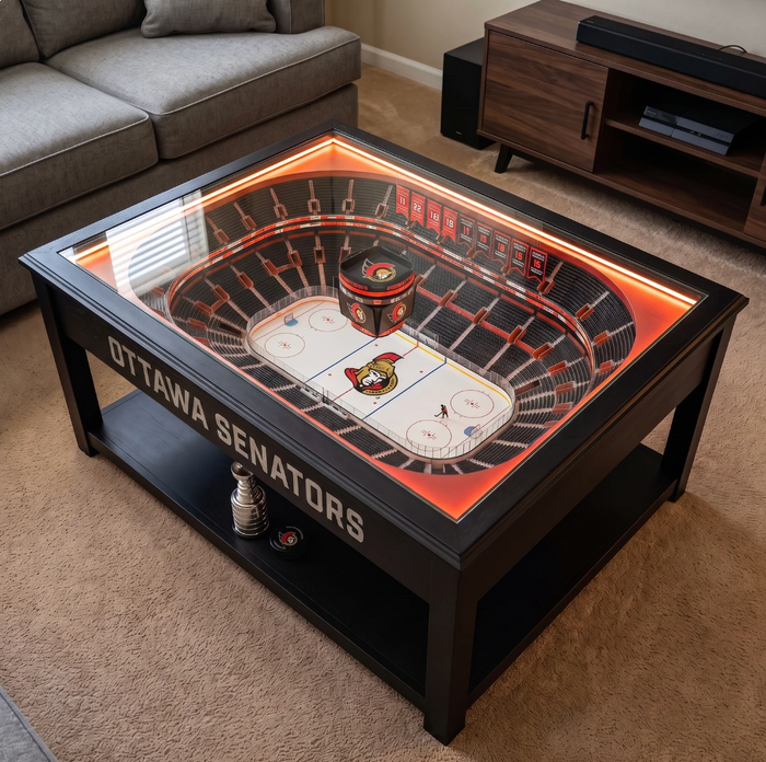 Arena Table LED Hockey Rink Coffee Table - Ottawa Senators