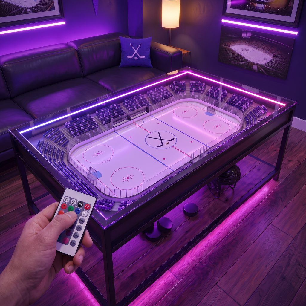The Arena Table™ — LED Hockey Rink Coffee Table