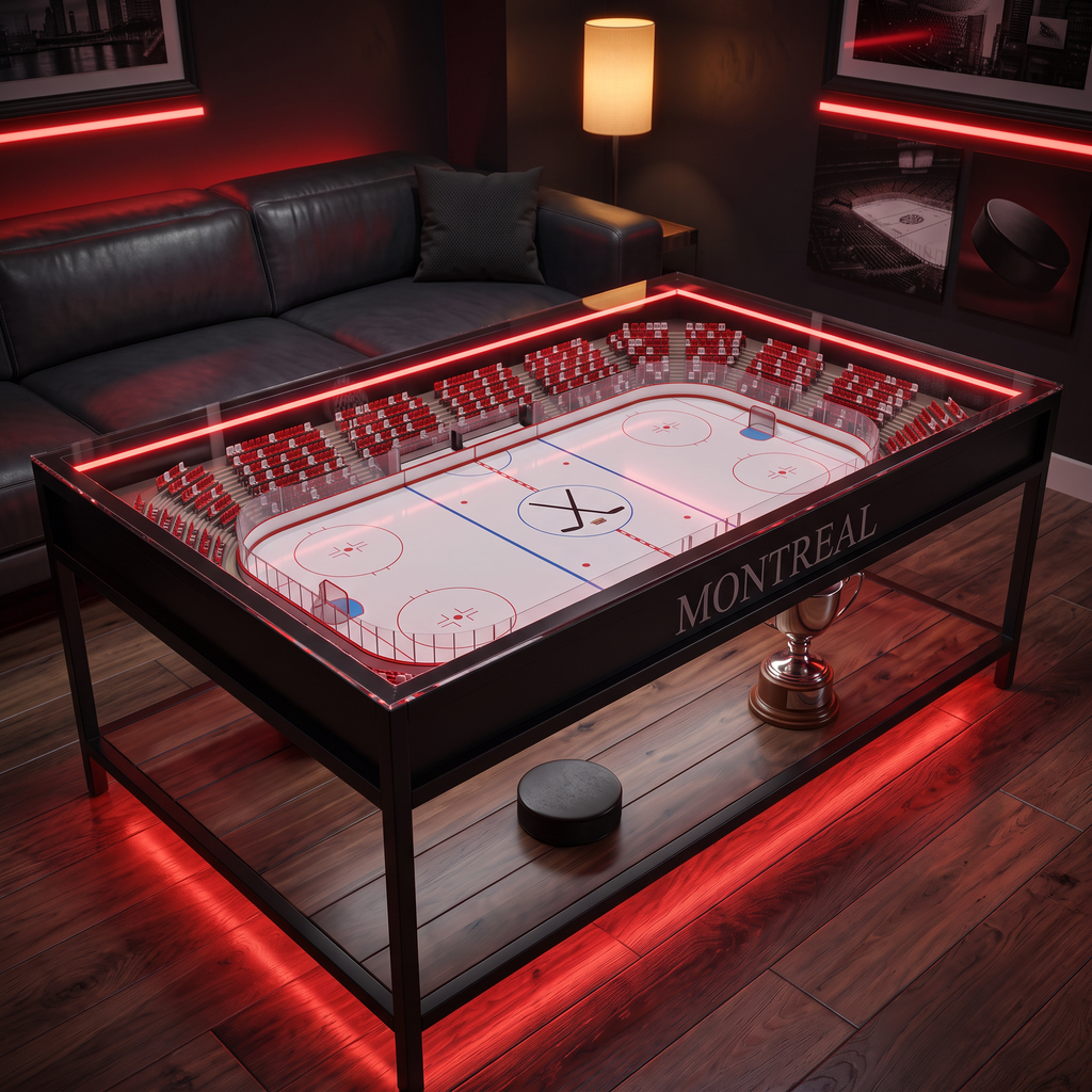 The Arena Table™ — LED Hockey Rink Coffee Table