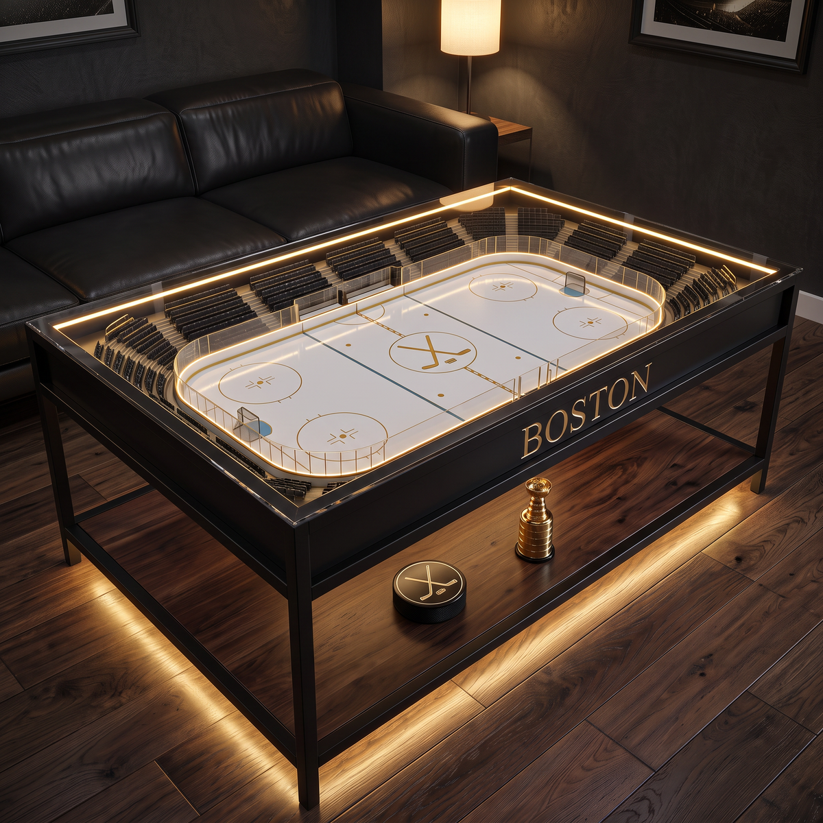The Arena Table™ — LED Hockey Rink Coffee Table