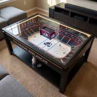 Arena Table LED Hockey Rink Coffee Table - Colorado Avalanche