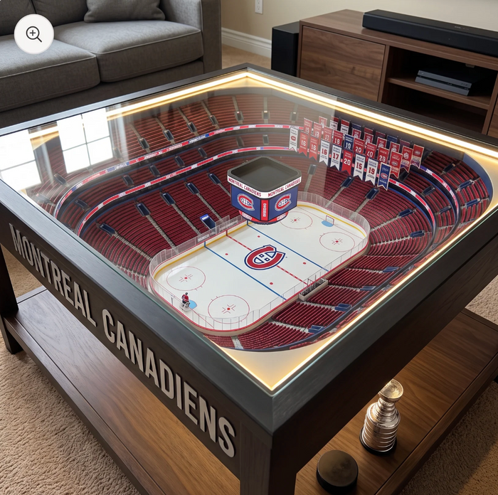 Arena Table LED Hockey Rink Coffee Table - Montreal Canadiens